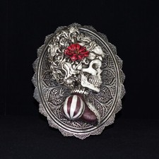 Skelett Relief Bild Totenschädel Halloween Gothic Dekoration Horror Skull NN151