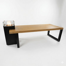 Feuertisch Teakholz 260 cm