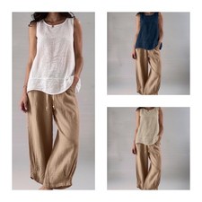 Damen Leinentop Tunika