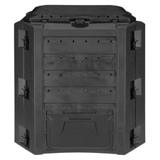 FIXKRAFT Schnellkomposter 380 L mit Deckel in Schwarz Thermo Garten Kompostierer