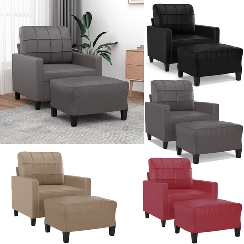 Sessel mit hocker kunstleder - mit,