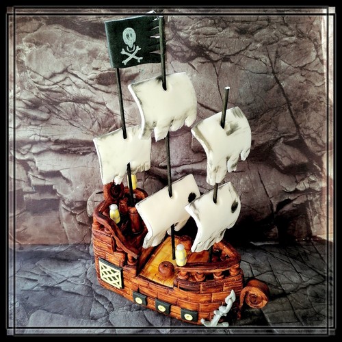 Piratenschiff tortendeko aus - piratenschiff,