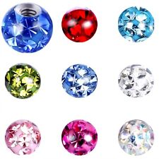 3MM - 8MM PIERCING KUGEL FERIDO ERSATZKUGEL SCHRAUB KRISTALL EPOXY ERSATZ TRAGUS