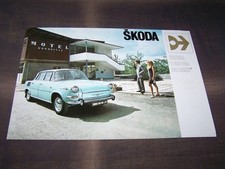 TOPRARITÄT Herrlicher Prospekt Skoda 1100 MB de Luxe von 1968 !!!