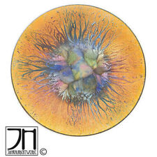 Emaille Schale Teller Metall Blumenmotiv Blau Gelb Enamel Metal Bowl