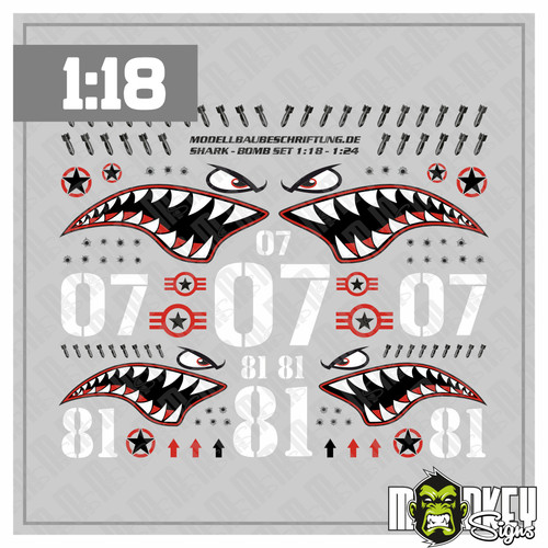 Hai shark aufkleber set - hai,