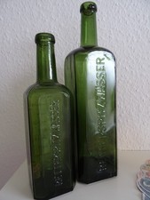 2 ANTIKE BIER SCHNAPSFLASCHE um 1930