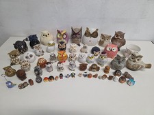 59x Eulen Konvolut Sammlung Figuren Holz Keramik Porzellan Glas