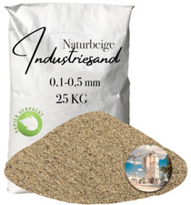 Industriesand Kunstharz Einstreuung 25 kg beiger Quarzsand Füllsand 0,5-1,0mm