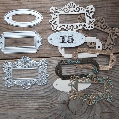Etikett rahmen stencil cutting - stencil,