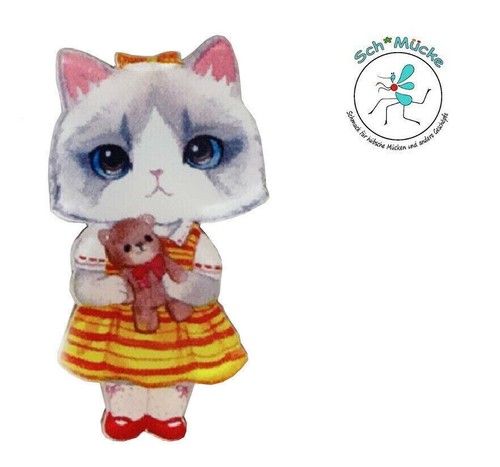 Anstecker katze mädchen - katze,