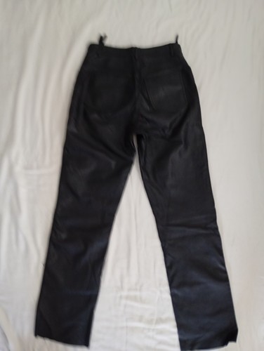 Damen echt leder hose schwarz - leder,