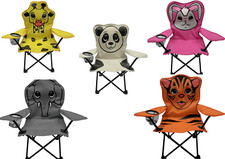 Kinder Campingstuhl Klappbar mit Tier-Motiv – mit Getränkehalter & Tragetasche