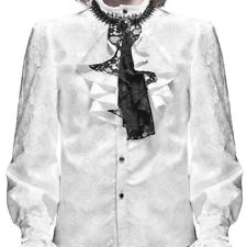 herrenhemd steampunk, weiß  mit Rüschenkravatte, ungetragen