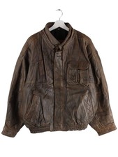 Vintage 80s Leder Jacke Braun 3XL Herren
