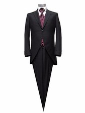 Cutaway Gehrock Anzug Hochzeit Gr.62 Schwarz