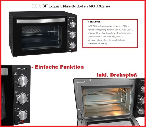 Exquisit mini backofen - backofen, 3302