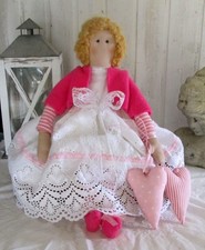 Puppe mit Herzen Pink- Weiß -