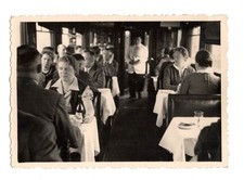 Foto Speisewagen Zug Dortmund–Basel 1940er/50er Jahre Bahn Eisenbahn rar