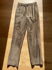 Elegante Wildlederhose von Madeleine – Gr. 36 – taupe/braun