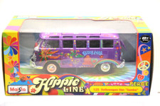 Maisto 1:25 Volkswagen Van VW Samba Bus Lila Purple Hippie Line #32301 OVP-Nr. 1