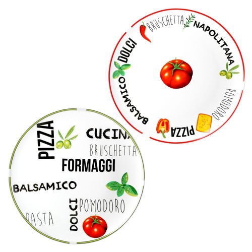 2er set pizzateller tomate mit - tomate,