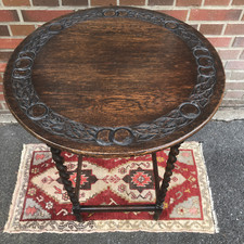 Antiker Tisch, Teetisch Kaffeetisch, Eiche geschnitzt, Carved Oak Table, um 1920