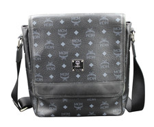 MCM Tasche Herren Umhängetasche Crossbody Bag schwarz silber Logoprint