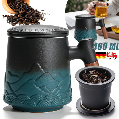 Teetasse mit deckel und - und, sieb