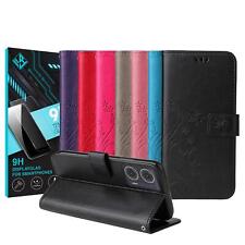 Handy Hülle für Motorola Moto G35 5G Tasche Blumen Flip Cover Case Etui Magnet