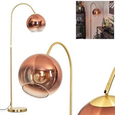 HOFSTEIN Cesaro Stehlampe Metall/Glas in Messing-/Kupferfarben/Klar Stehleuchte