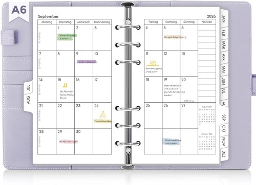Kalender ringbuch lila - lila, a6