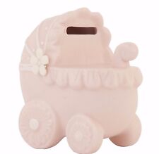 Clayre&EEF Spardose Geschenkidee Taufe Geburt Hochzeit Kinderwagen 6CE0313P rosa