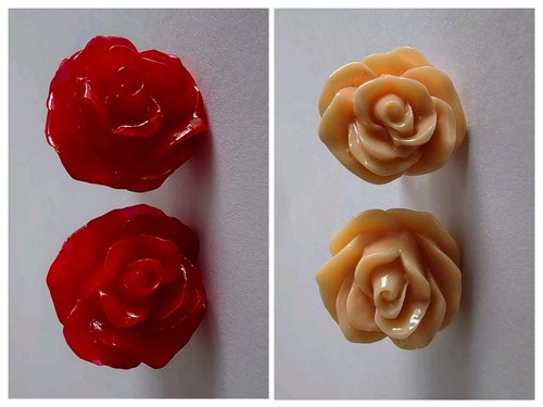 Vintage ohrstecker rose rot - vintage,