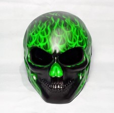 TOTENKOPFHELM MOTORRAD CUSTOM GREEN FIRE (PUNKT & ECE ZERTIFIZIERT)