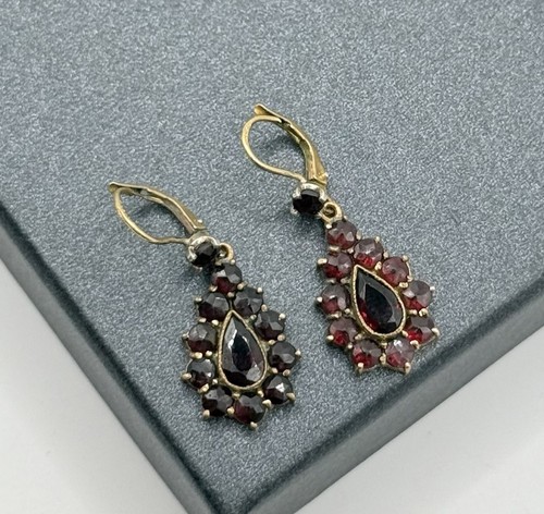 Vintage granat ohrringe - vintage,