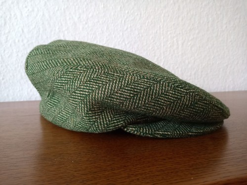 Schiebermütze tweed grün - schiebermütze,