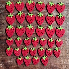 36 x Erdbeeren aus Filz 3.5 +