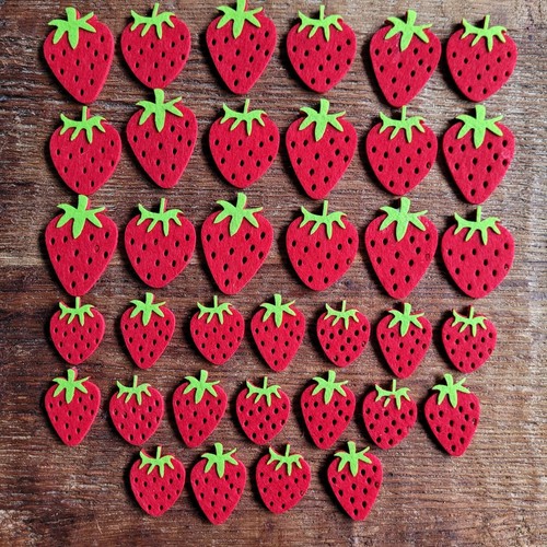 Erdbeeren aus filz 5 - x, +