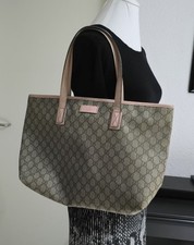 Gucci Tasche Shopper Jumbo GG Shoulder Bag Monogram Schultertasche grau rosa