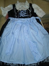 Dirndl Gr. 36 Antrazit mit Stickerei Oktoberfest Trachtenkleid /Komplett Neu.