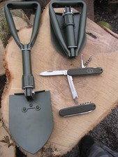 2  KLAPPSPATEN + 2  Taschenmesser BW Messer Hacke Mini Spaten Schaufel