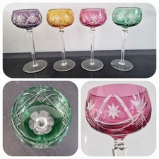 edles Weinglas aus Böhmen * Überfangglas Römer * Handschliff * 4 Stück * Vintage