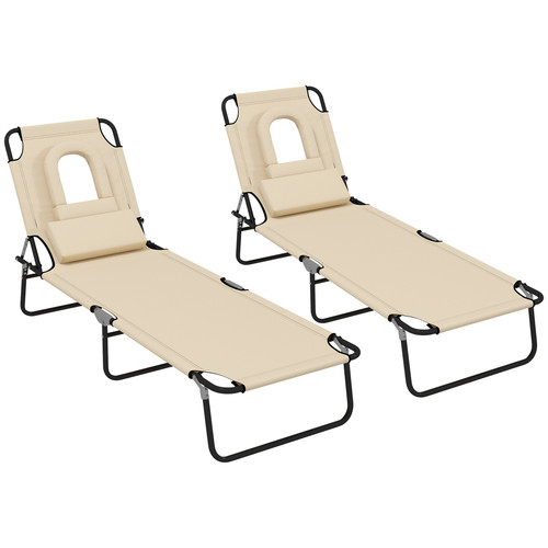 Sonnenliege 2er set beige - sonnenliege,