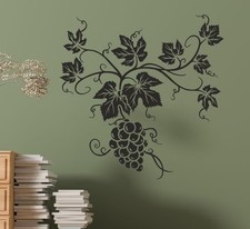 Wandtattoo Wandaufkleber Aufkleber Tattoo Wein Weintraube Rebe Weinstock 48