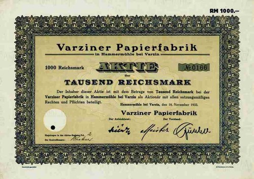 Varziner papierfabrik - papierfabrik, ag