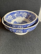 2 x Villeroy & Boch Burgenland Blau Schüsseln auf Fuß