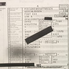 Dokument Datenblatt Kopie Fiat Ritmo Abarth 125 TC Typ 138A 1983 125 PS Papiere
