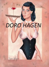 Doro Hagen Original Öl Zeichnung auf Ölpapier 230g  30 x 40 cm Malerei Erotik