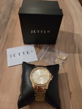 JETTE JOOP Uhr gold mit Steinchen Modell 87936392 mit neuer Batterie TOP ZUSTAND